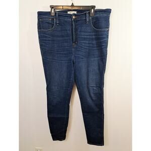Madewell 10" High Rise Skinny Jeans Women's Size 34 Dark Wash Denim